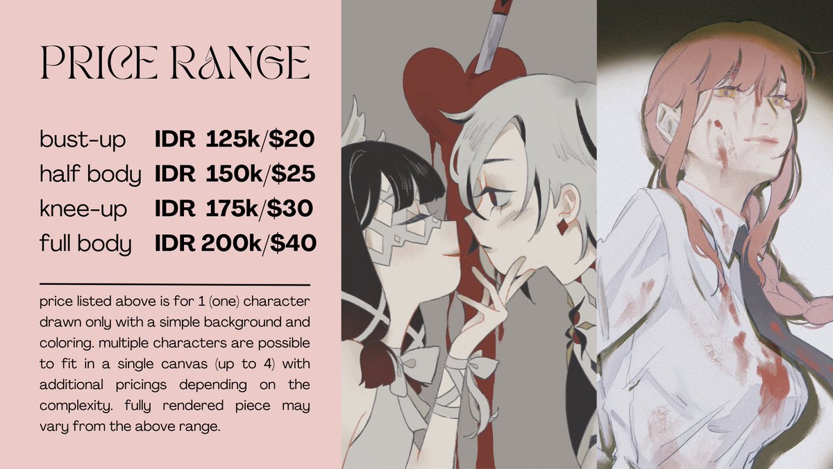 [RT & likes appreciated!! 🖤]

hii i'm currently opening commissions for 2-3 slots now bc i need to pay bills ;-;

shoot me a dm if you'd like to order >w< 