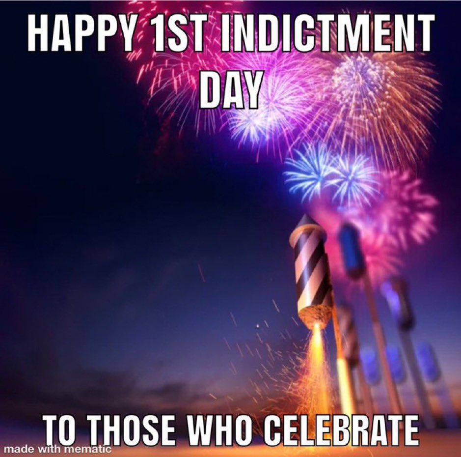 BigBlueWaveUSA's tweet photo. Former President #TrumpIndicted. In my 5 years on Twitter, I’ve only seen 1 day more joyous for Real America, 11-3-20.
Don Jr, the MAGAts, Hannity &amp; Lindsey Graham are triggered, but that’s just icing on the cake.
The Grand Jury had spoken: 34 counts! #LockHimUp #TrumpForPrison https://t.co/cYERb4wklN