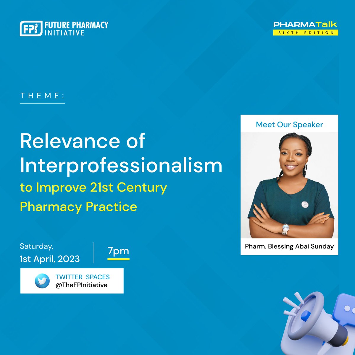 This is a special edition of the Bimonthly PharmaTalk event hosted by the Future Pharmacy Initiative. As a pharmacist/pharmacy student, this is an opportunity for you to  gain invaluable knowledge on interprofessional collaboration and how it affects the pharmacy profession.