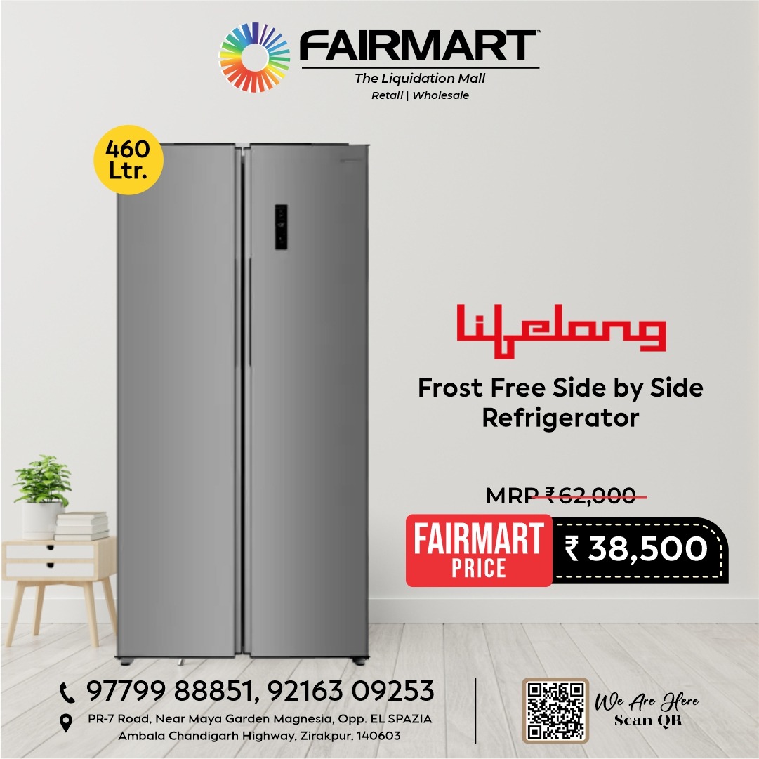 fairmartmall's tweet image. Give your Kitchen a stylish makeover with the Lifelong Side by Side Refrigerator.

Available at: 𝐅𝐀𝐈𝐑𝐌𝐀𝐑𝐓 𝐖𝐇𝐎𝐋𝐄𝐒𝐀𝐋𝐄 𝐁𝐑𝐀𝐍𝐃𝐄𝐃 𝐌𝐀𝐋𝐋

Call Now- 92163 09253, 97799 88851

#refrigerator #doubledoorrefrigerator #sidebysiderefrigerator #Fairmart