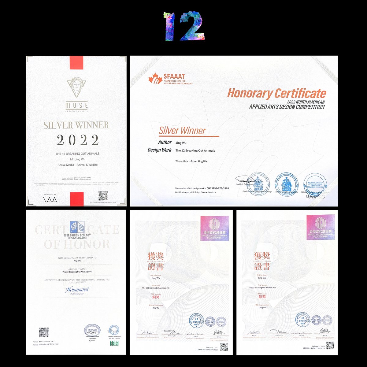 Just a few recognitions 
(with proof to show Twitter Ad team)