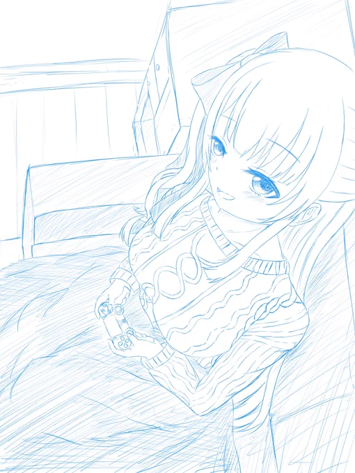 思ったけど、私が描いたみまりさんでオリジナル通りじゃないパターンってそこそこ描いてるな、とニットセーター、和服、うさ耳追加、ロリ……ってちょっと待てよ?↓に続く 