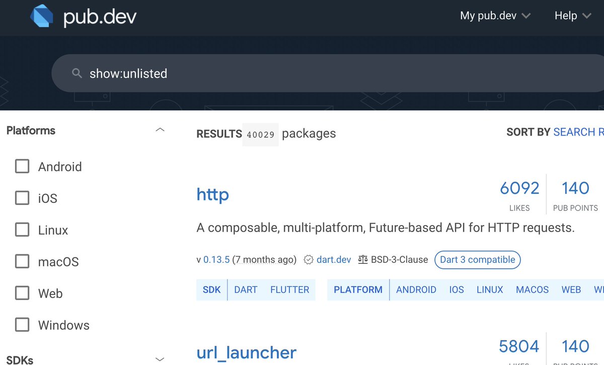 Flutter Gems (@fluttergems) on Twitter photo Some good news ๐pub.dev now has more than 40K published packages. A big shout-out to all the #Dart & #Flutter #package developers out there. ๐
Tell us your favourite package in the comments below ๐
<a href="/FlutterDev/">Flutter</a> <a href="/FlutterComm/">Flutter Community</a> <a href="/nlycskn/">Nilay Coskun</a> Some good news ๐pub.dev now has more than 40K published packages. A big shout-out to all the #Dart & #Flutter #package developers out there. ๐
Tell us your favourite package in the comments below ๐
<a href="/FlutterDev/">Flutter</a> <a href="/FlutterComm/">Flutter Community</a> <a href="/nlycskn/">Nilay Coskun</a>