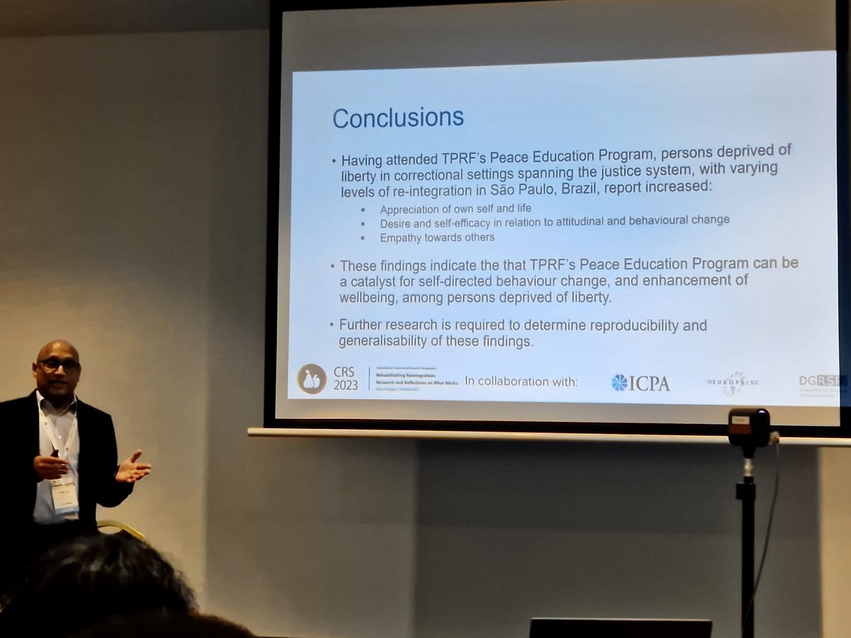 mitzdesai's tweet photo. @TPRF’s #PeaceEducation Program, can be a catalyst for self-determined behaviour change among persons deprived of liberty in #SaoPaulo, #Brazil. 

Survey of 5.8K participants completing course in correction settings with varying levels of re-integration.

https://t.co/W1H65Ac2JC https://t.co/HJtShTGG9l