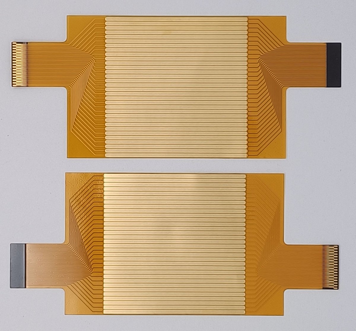 Very thin copper (5um/6um/9um copper), Kapton material, 0.04mm track width/space, this is kind of art work and it's amazing. It's our honor to make such wonderful flex PCB boards for our valued customers #FPC #FlexPCB