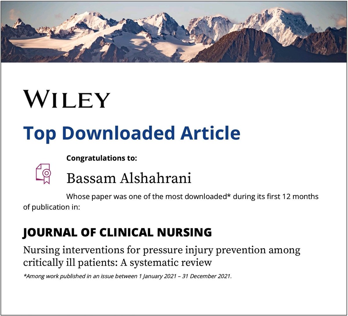 Exciting news! 
Our systematic review has been recognised as one of the #TopDownloadedArticle in the JCN! Proud to contribute to the field and improve patient outcomes. 

<a href="/jennysim_1/">Professor Jenny Sim (also on BlueSky)</a>
<a href="/bekkmiddle/">Dr Bekk Middleton</a> 
<a href="/kaye_rolls/">Dr Kaye Rolls</a>