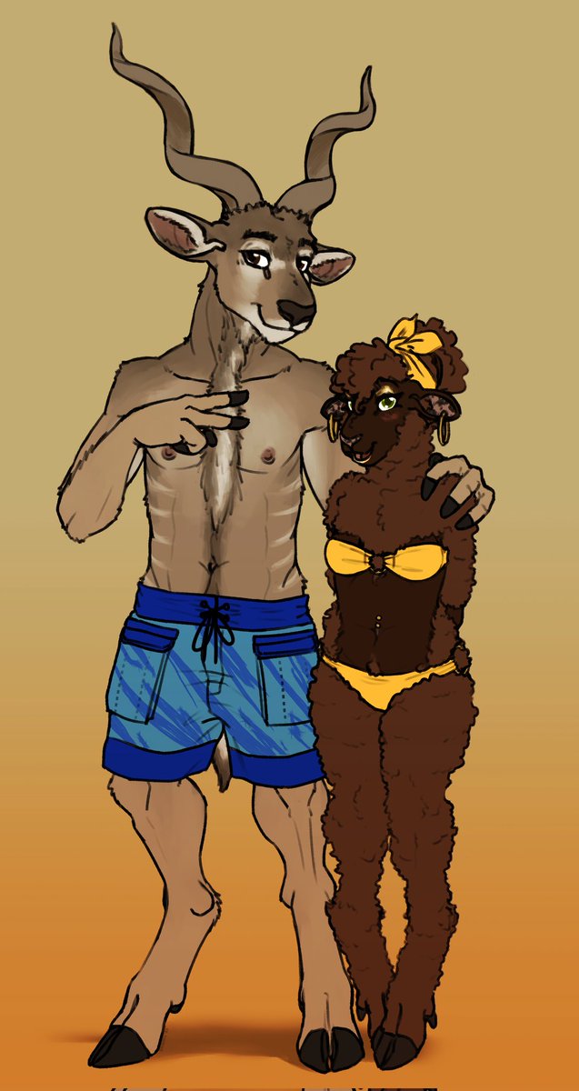 The awesome @EX0BI0TA has gifted my fursona a sheepy girlfriend <3

Erdbok is head over heels for her.

(Alt version is available on my alternative account)