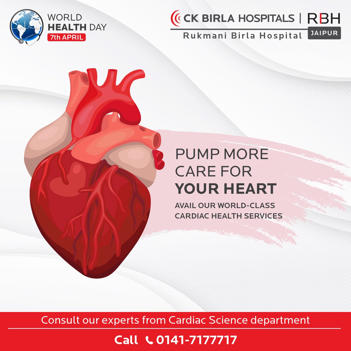 Take proper care of your heart health to lead a healthy life. Undergo regular check-ups to assess the condition of your heart. 

#HeartHealth#CardiacScience#CholesterolLevel#HeartAttack#BloodFlow #CloggedArteries #RBHJaipur