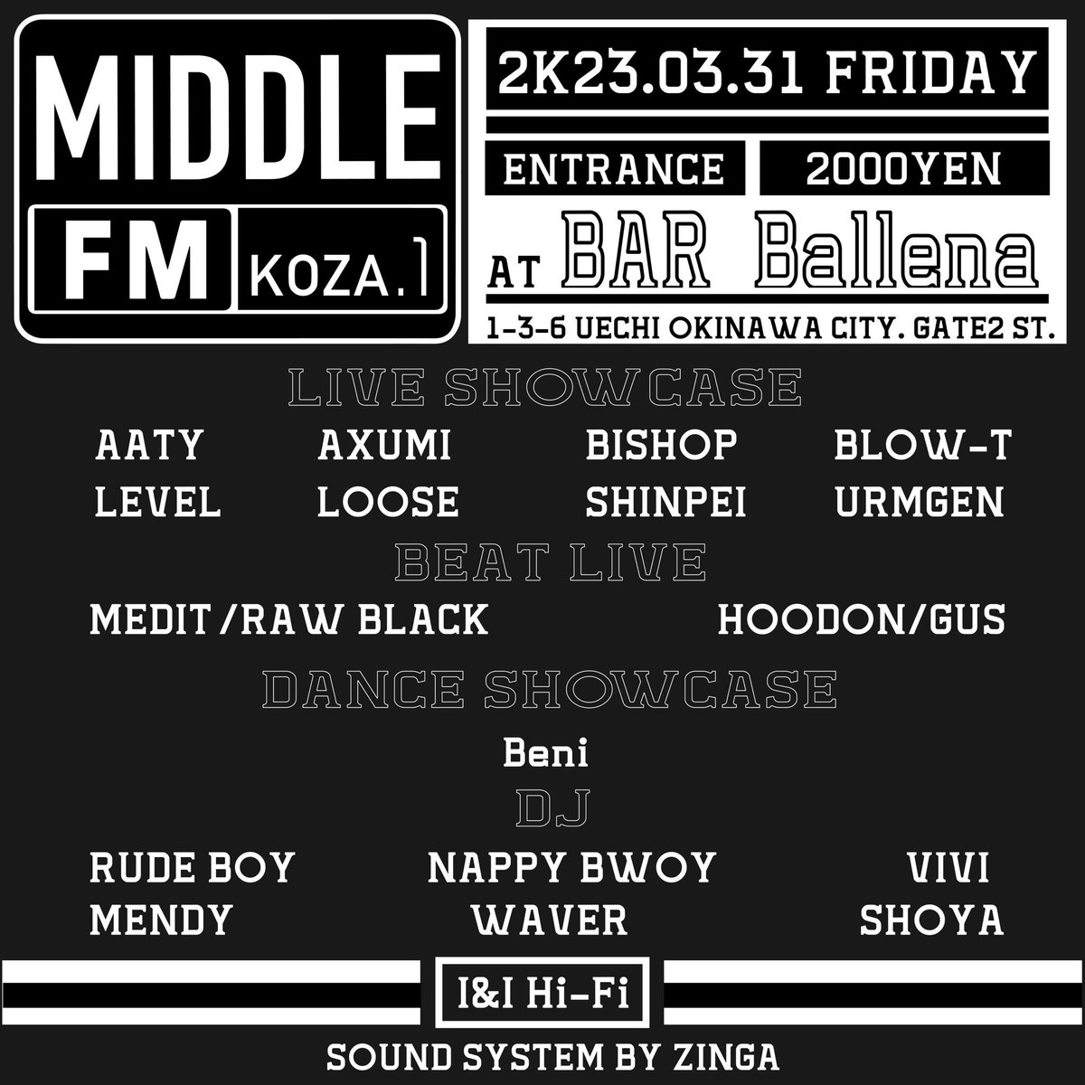 koza_gate2's tweet photo. #gate2street
【Night events this weekends!】
#ゲート通り イベント情報（3/31〜4/2）

Happy April Fool's weekend🤪
Here are some event info you might like to know🍹 https://t.co/cIqE7bUvm1