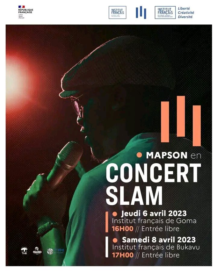 DMughenze's tweet photo. #RDC : #Mapson, poète et slameur, attendu pour deux concerts à #Goma et #Bukavu. D'une voix intelligible, il se produira le 6 et 8 avril à l'institut français de chaque ville précitée @Viteghe https://t.co/PonK5AUg1L