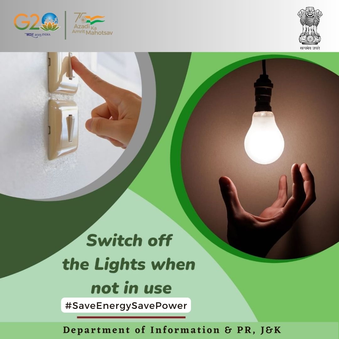 DiprKathua's tweet photo. #SavePowerSaveEnergy
Do not forget to switch off the lights when not in use
By doing this you can not only save energy but lesser down the electricity charges too
@diprjk @infjammu @OfficeOfLGJandK
@ddnewsSrinagar @Divcomjammu
@pddjkofficial @districtadmkat1 @CBCKathua https://t.co/YHFNdaxBRt