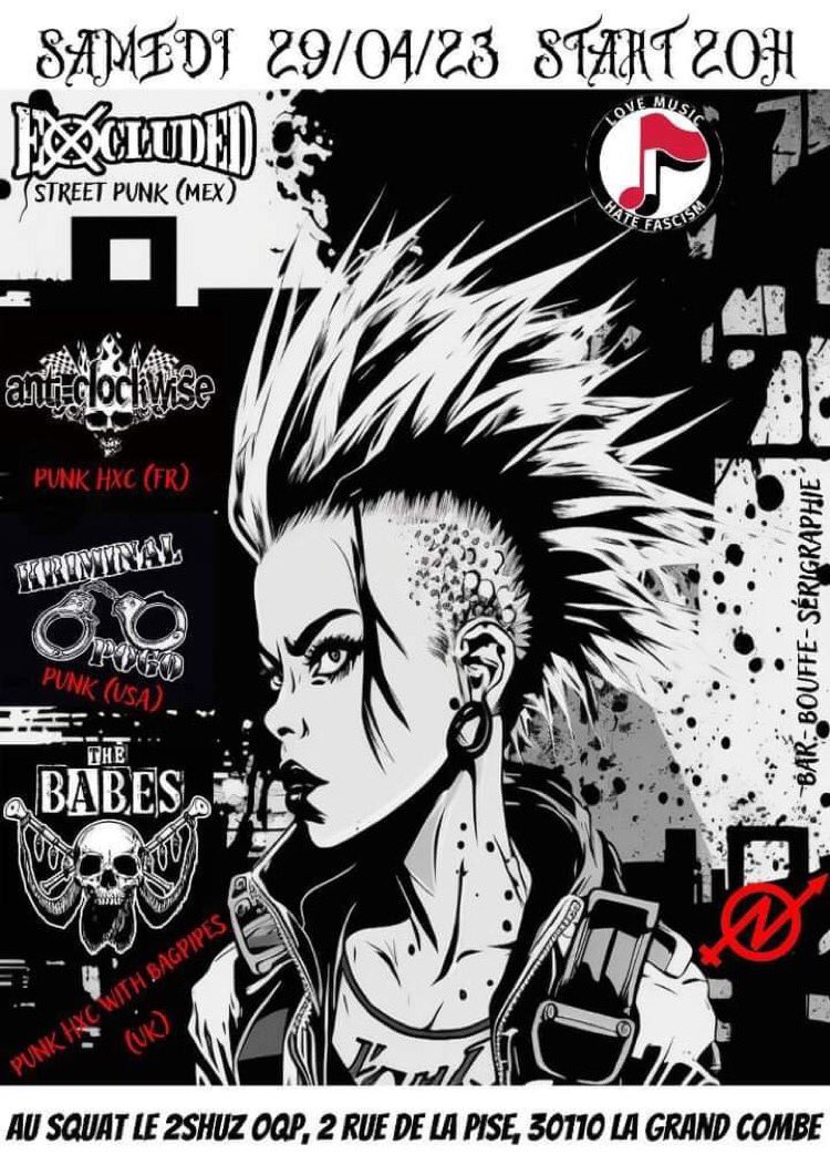 Tour dates coming soon! Meanwhile, here is our flyer for the gig at La Grand Combe #France #punk