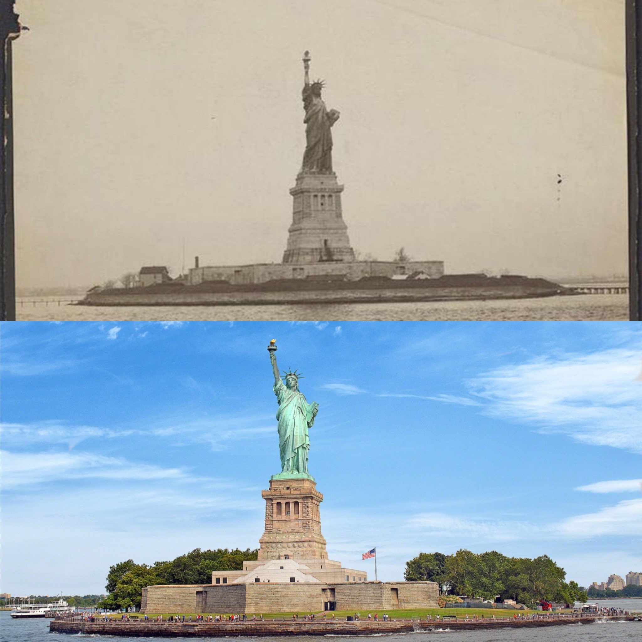 Happy 75th Birthday to Al Gore. To mark the occasion here are 2 pictures of the Statue or Liberty in 1948 & 2023. 