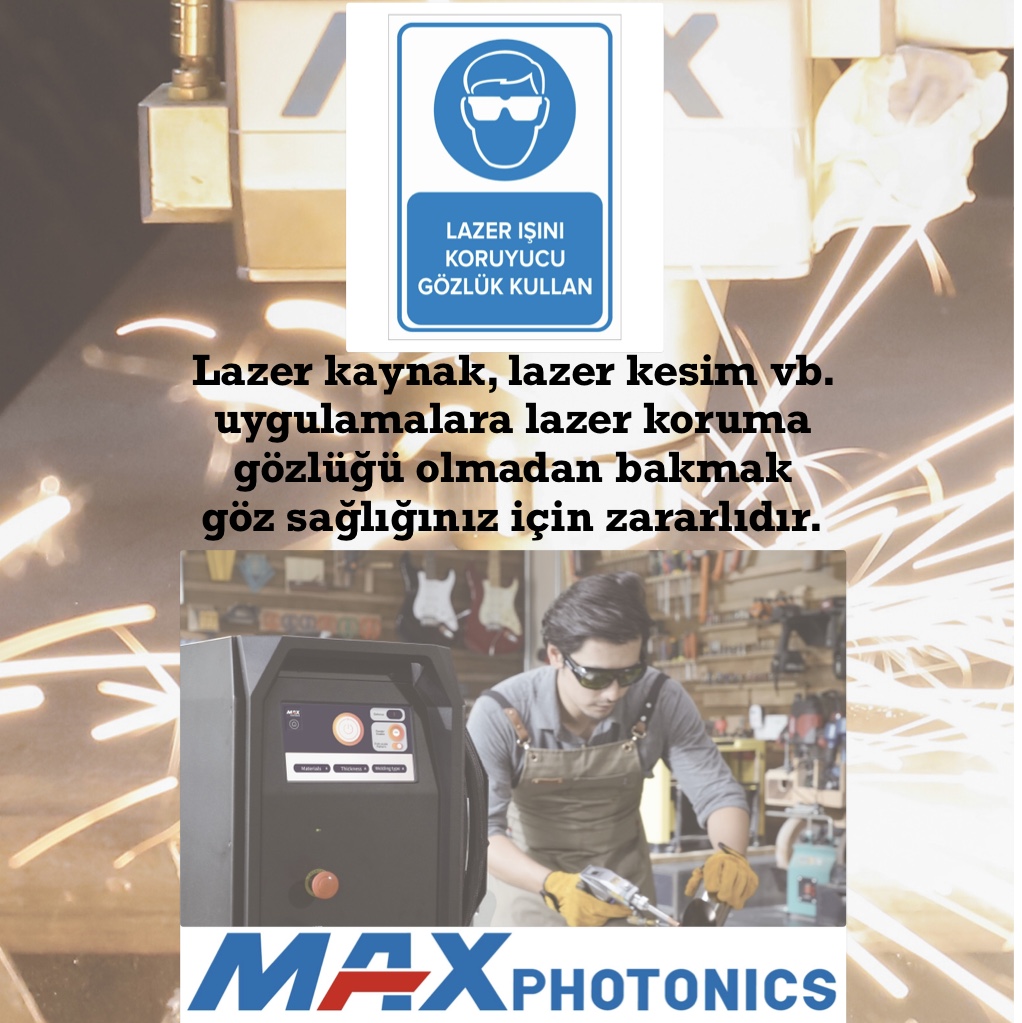 Maxphotonics_TR's tweet image. Lazer kaynak, lazer kesim vb. uygulamalara lazer koruma gözlüğü olmadan bakmak göz sağlığınız için zararlıdır.

#laserprotection #lazerkorumagözlükleri #FiberLaser #FiberLazer #Maxphotonics #MaxphotonicsTürkiye #LaserKesim #LazerKaynak #LaserWelding #Laser #LaserCutting