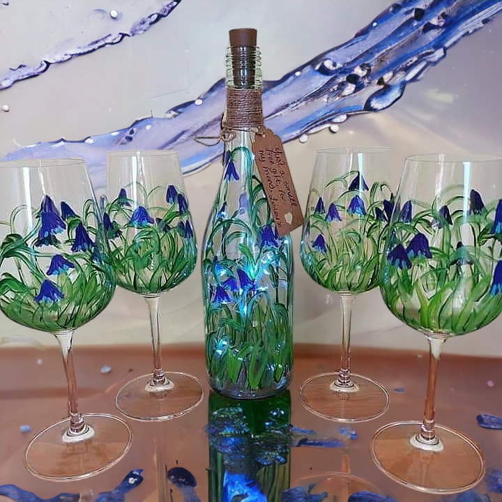 lula_roxs's tweet image. Excited to share the latest addition to my #etsy shop: Beautiful hand painted light up bottle and matching glasses set, hand painted wine glasses, bluebells, floral glasses, floral lamp, unique etsy.me/3G78pg2 #handpaintedglasses #handpainted #lightupbottle