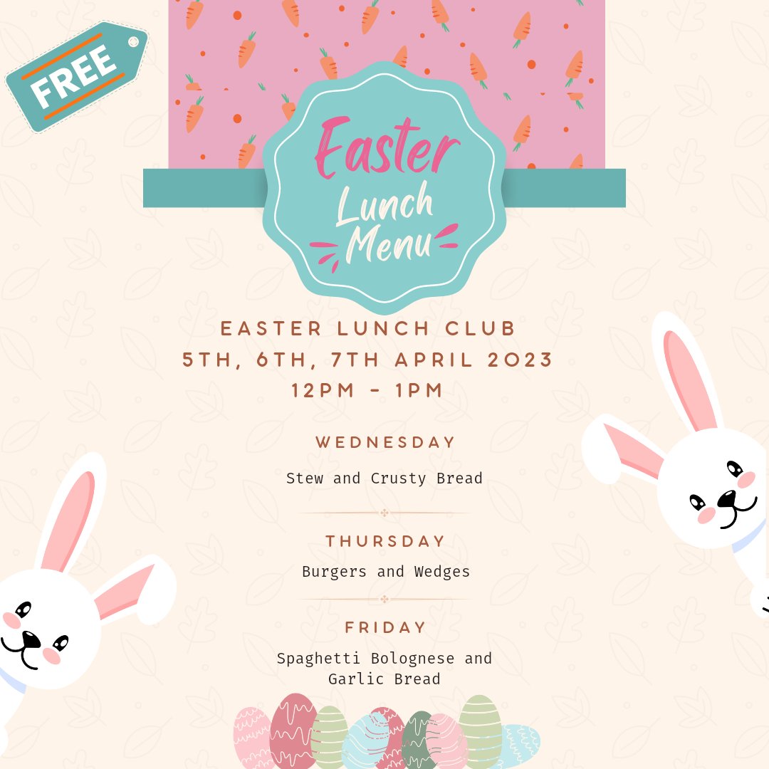 🐣School holidays can be tough on families &amp; at MBC we'd like to give a helping hand🖐
From 5th-7th &amp; 12th-14th April we will be holding a lunchtime DROP-IN from 12pm-1pm for young people to call in, chill out with friends, chat to our team &amp; grab a hot meal🍲
#NotJustABoxingClub