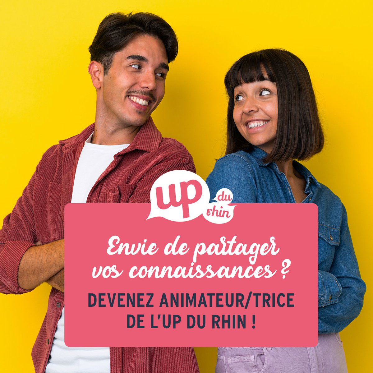 UPduRhin's tweet photo. 💡Animateur/Animatrice, pourquoi pas vous ? 😍
Vous souhaitez partager vos connaissances dans un esprit de convivialité &amp; de partage ? L'#UPduRhin est à la recherche de nouvelles activités à proposer à ses adhérents dès sept 2023, alors contactez-nous !
➡️ https://t.co/XHnwpIreT0 https://t.co/OSpGvb5nZQ