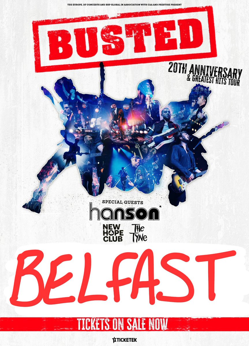 Belfast looks good on the tour date picture.. 😉 @Busted @JamesBourne @mattjwillis @CharlieSimpson #BUSTED20 #Bustedtobelfast