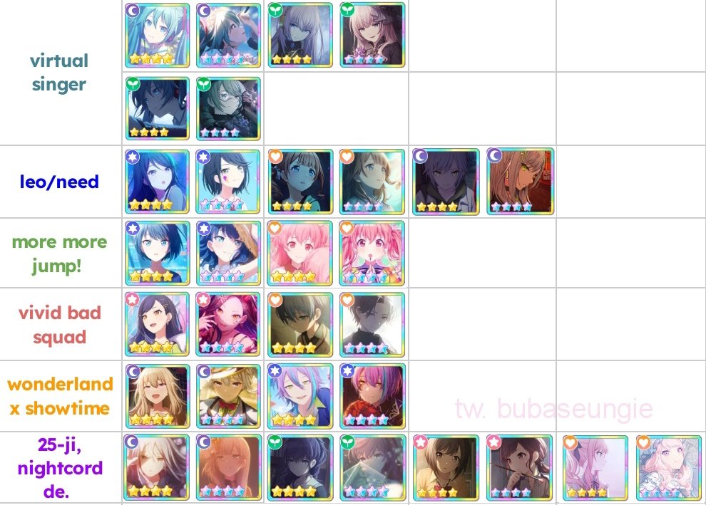 bubaseungie's tweet photo. all colorfest cards

#pjsekai https://t.co/F5tCN5oK6A
