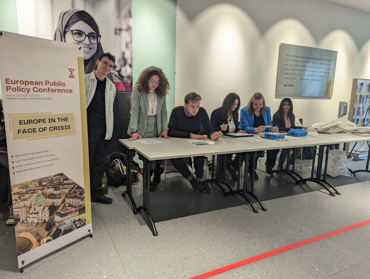 The organizing committee from @thehertieschool are now setting everything up at @ceu Vienna, we look forward to welcoming you all at 3PM! #EPPC2023