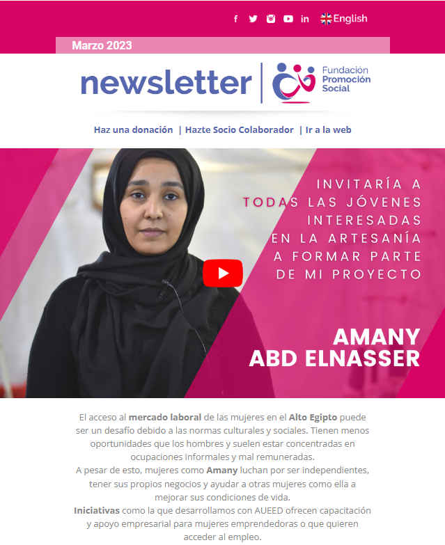 PromSocial_ongd's tweet photo. Nuestra #newsletter de marzo está dedicada a las #mujeres que participan en nuestros proyectos, verdaderas protagonistas del desarrollo en sus vidas y comunidades. 
¡No dejes de leerla! ➡️ https://t.co/frd5UZoPM5 https://t.co/d7TB53ckV9