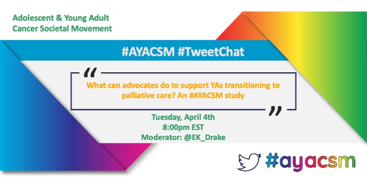 📢 Reminder that next Tuesday is April's #AYACSM tweet chat! 

📅 Mark your calendars to remind yourself about this special event!!

#TYACancer #AYAWeek🇨🇦  #AYAWare #YACancer #AYAWeek #AYACancer #BTSM #BCSM #LCSM #OncologyTwitter #AcademicTwitter #YoungAdultCancer #HSCM