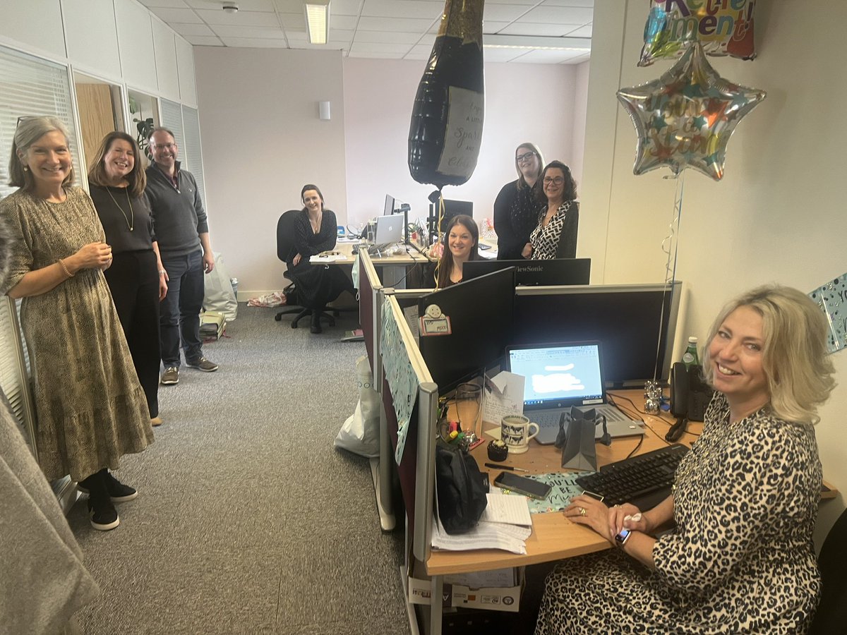 PeterBaughan's tweet photo. We are all sad/jealous to see Sally head off for her early retirement. We miss you already Sally! https://t.co/oAO1BdVkYh