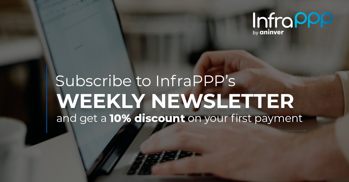 Attention infrastructure professionals!
 
Keep up to date with the latest developments in public-private partnerships by subscribing to InfraPPP's weekly newsletter. You'll receive the latest news and exclusive insights delivered straight to your inbox. infrapppworld.com/newsletter