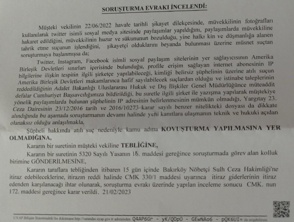 ODTÜ'de terör örgütlerine yakın kuruluşlarca milliyetçi olduğu için hedef gösterilen öğrencinin hedef gösterme davası sonuçlandı.

Türk yargısı, dava açmaya gerek olmadığına karar verdi.