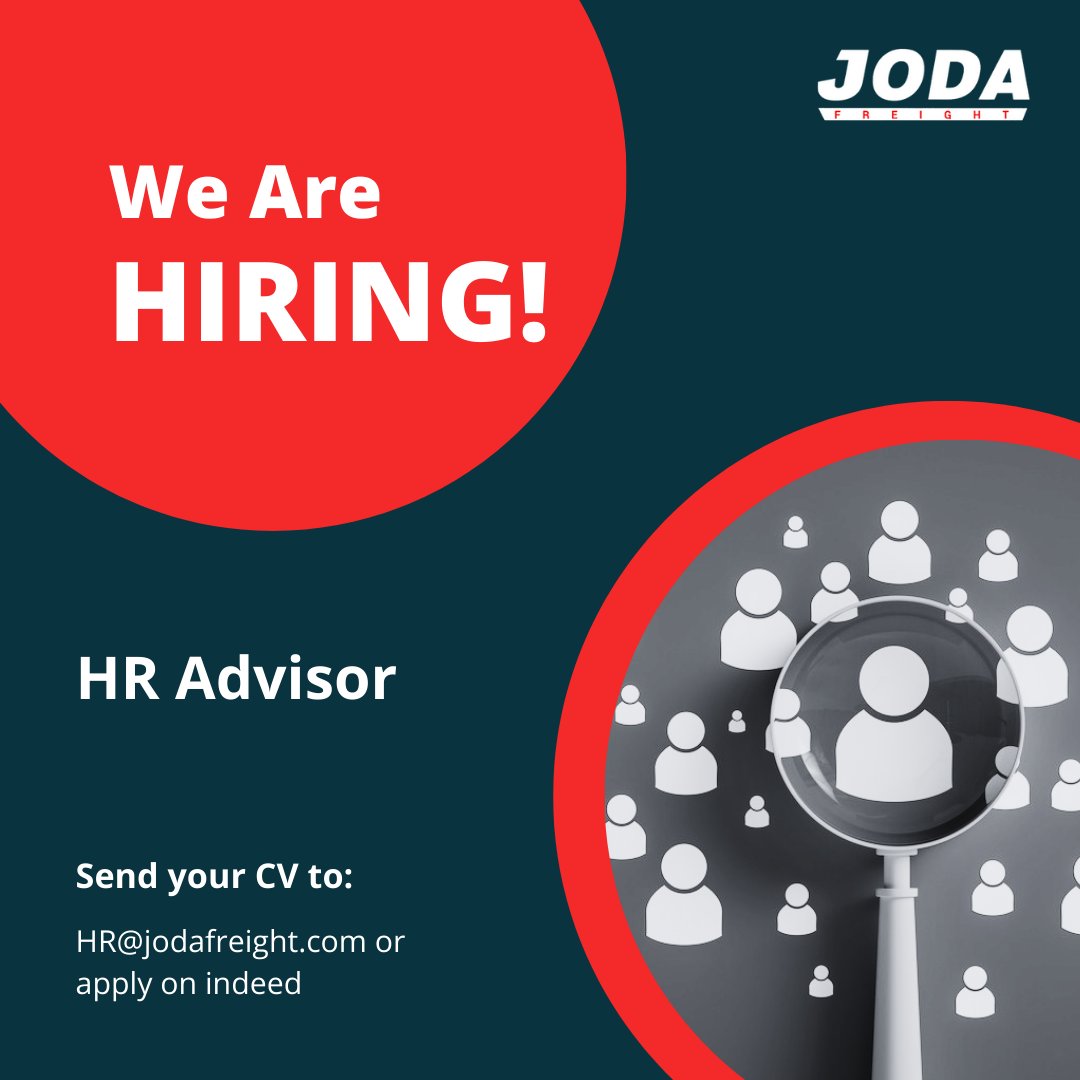 We are searching for an experienced HR Advisor to join our team. If you or someone you know may be interested in this role then we welcome your CV.

Please send your CV to HR@Jodafreight.com, alternatively, you can click the link below to apply on indeed

uk.indeed.com/job/hr-advisor…
