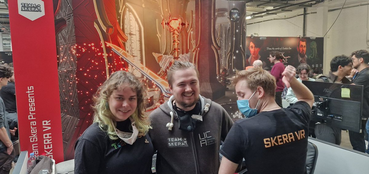 UCAGames's tweet photo. Excited to see @Skera_VR @WASDlive_ @trumanbrewery , London. Lots of interest in the teams beautiful #VR puzzle #game 

@UniCreativeArts #IndieGameDev alumni for the win! https://t.co/8R81CB75qK