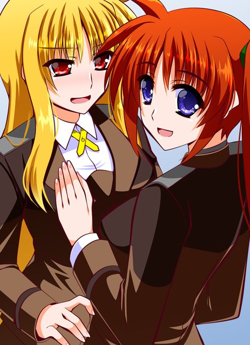 管理局でいちゃいちゃしてるなのはさんとフェイトさん。 