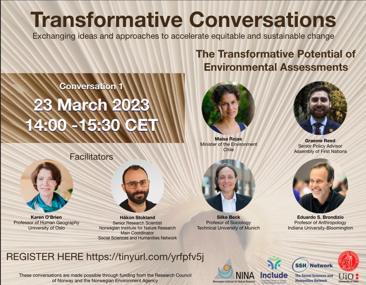 The recording from the Transformative Conversation about environmental assessments is now available!

YouTube: youtube.com/watch?v=8ou12M…

SSH Website: onet.ipbes.net/node/43