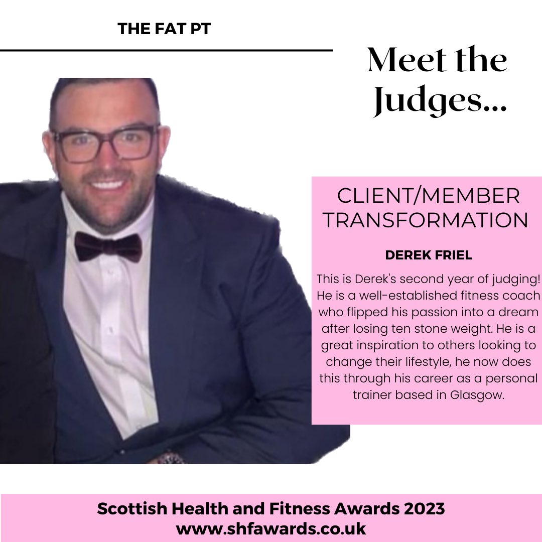 We are so excited to welcome back Derek, The Fat PT as a judge for the 2nd year💪🏻

🗣️ “I help people who have struggled with fad diets regain a better relationship with food and themselves” 

He is truly dedicated to his field which shows with the results of his clients📈