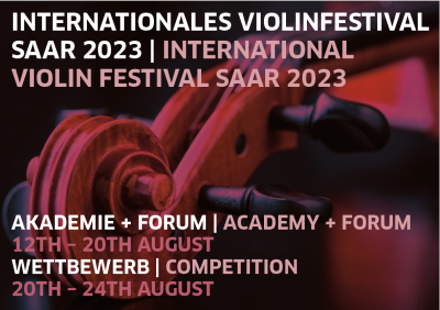 cmasterclasses's tweet image. INTERNATIONAL VIOLIN FESTIVAL SAAR 2023: 12.08.2023 - 24.08.2023, Ottweiler, Germany tinyurl.com/2njvx65e