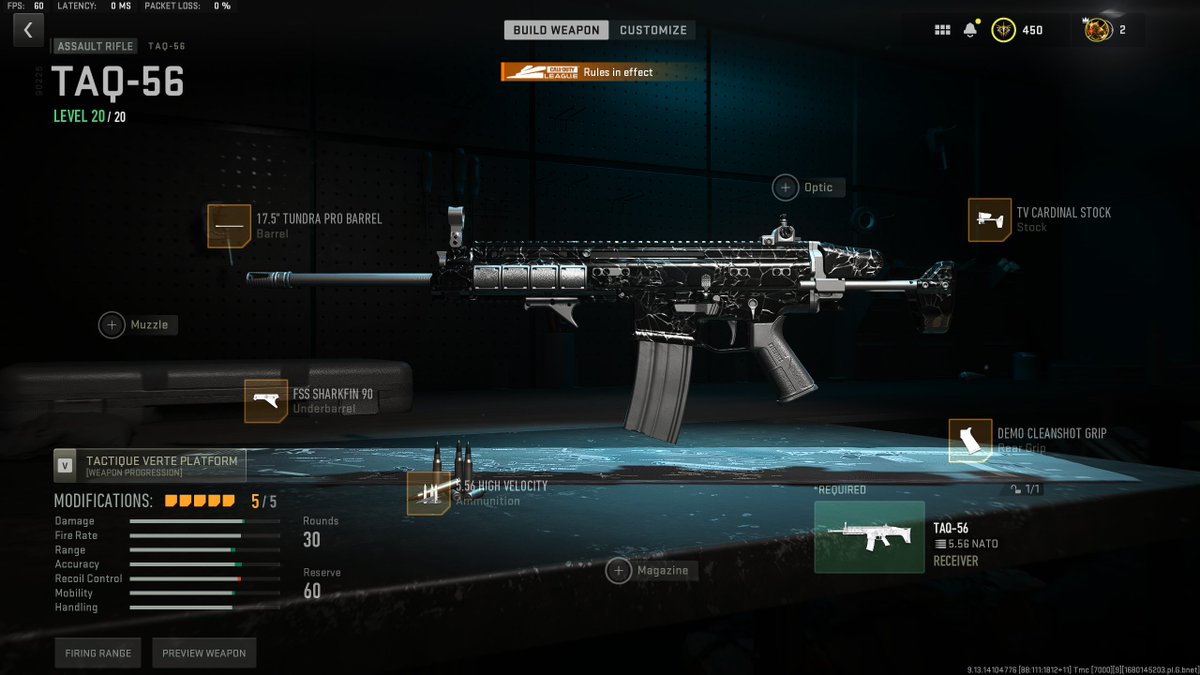 WarsZ's tweet photo. THE BEST TAQ-56 CLASS FOR RANKED PLAY IN SEASON 2 RELOADED! This is my fav class at the moment and you can certainly take off high velocity for a muzzle if you want but in my opinion it makes the gun feel better! Enjoy 😁🔥 https://t.co/VLzTLxXWkf
