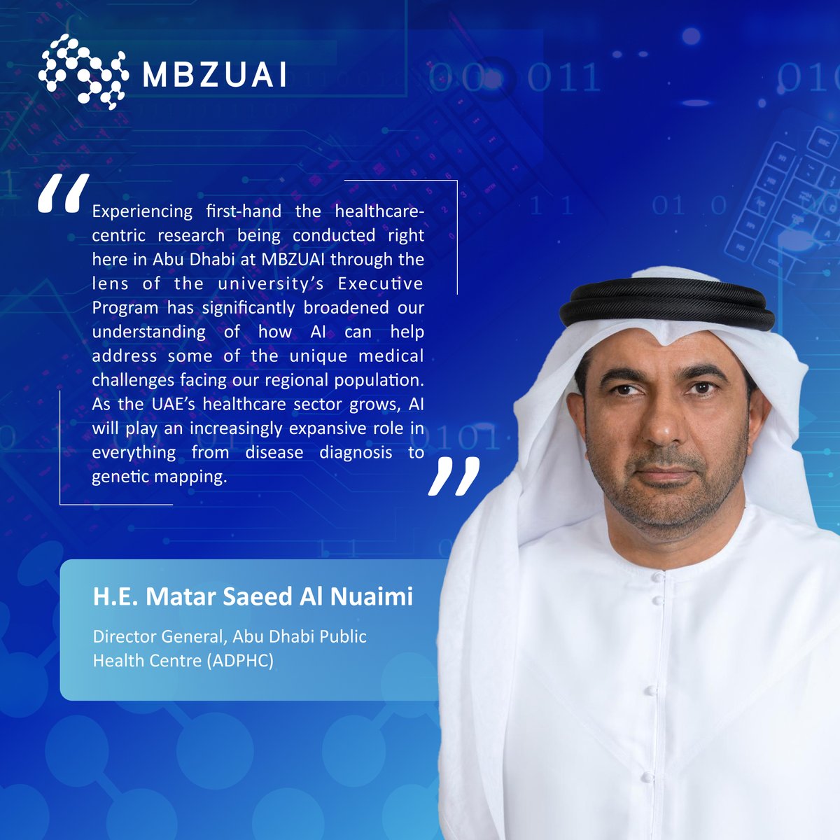 #MBZUAI’s Executive Program graduates share their thoughts on how the program plays a role in accelerating the UAE's Fourth Industrial Revolution (4IR) and supporting the public and private sectors in aligning with the #UAE National Strategy for #AI 2031.

#MEPgrads