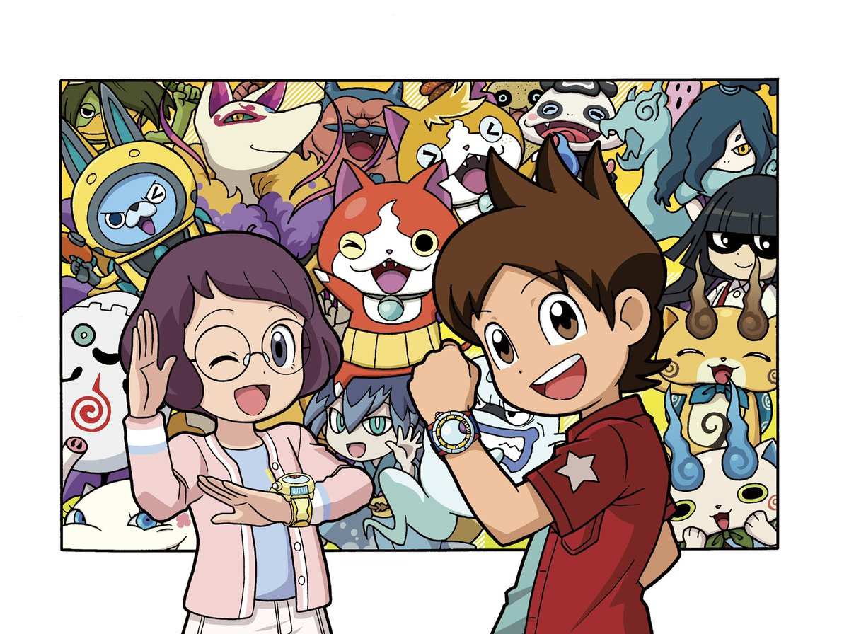 「とても楽しい思い出ばかりでした…ありがとう!ずっと大好きです!! #妖怪ウォッチ」|あさだみほのイラスト