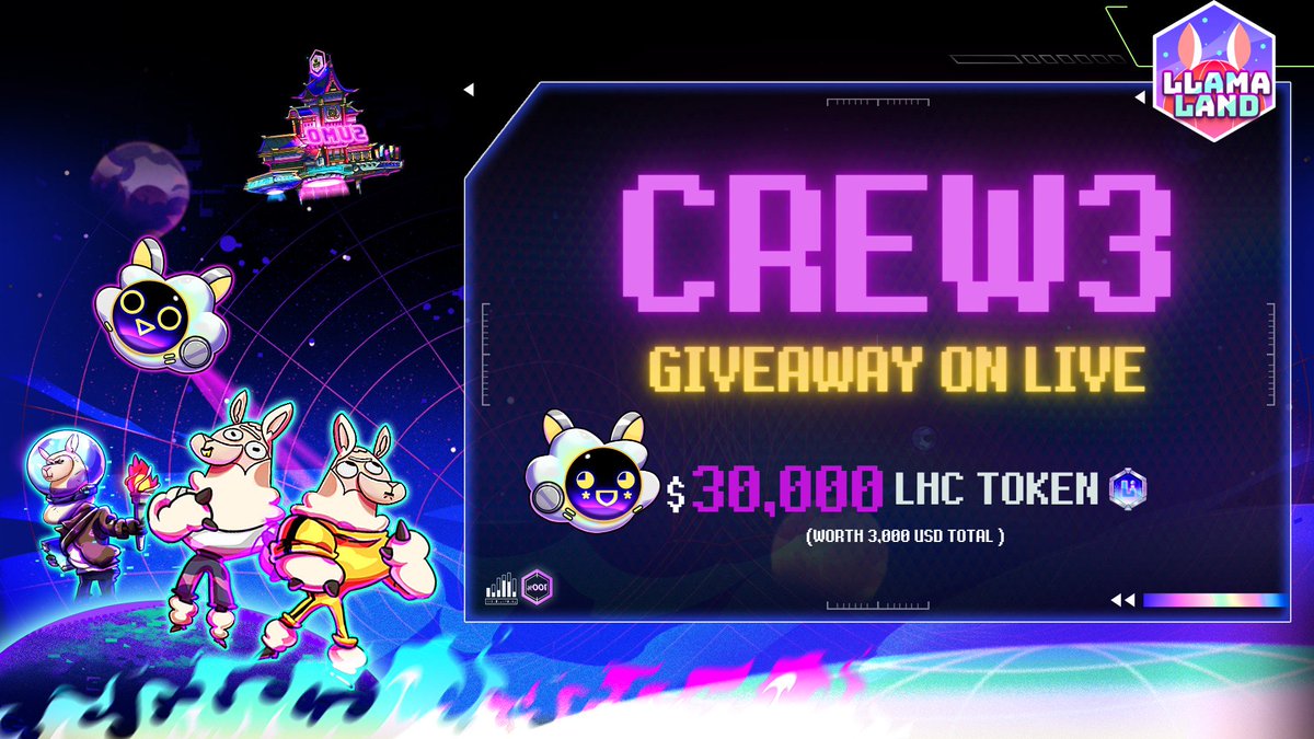 LlamaLand_Game's tweet photo. Llamas! 🦙
To celebrating our rapid member growth!😍
The Crew3 pool is live!🔥

👉🏽Go to https://t.co/KUT0fRoYfR

🏆 TOTAL REWARD:
30,000 $LHC Tokens 

Detail in DC : https://t.co/NTvN4kjkyO

#airdrop #giveaway #NFTGiveaway #cryptogiveaway #crew3 #Web3 #NFTCommunity #NFTs https://t.co/wEmgXSfEpf