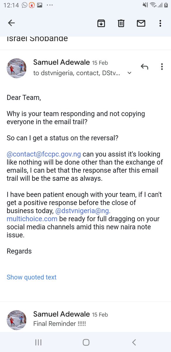 sambilling01's tweet photo. @DStvNg @TundeIrukera @fccpcnigeria See additional screenshots. 
The dstv account is currently suspended on my request even though I have a paid subscription and I put it that request took I get my refund https://t.co/RihBpyVYM1