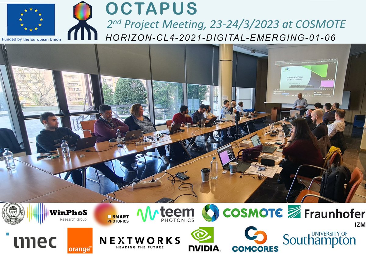 The 2nd General Assembly meeting of the EU-funded project OCTAPUS took place on 23-24 March 2023, organized by COSMOTE at the premises of OTE Megaron in Athens, Greece.