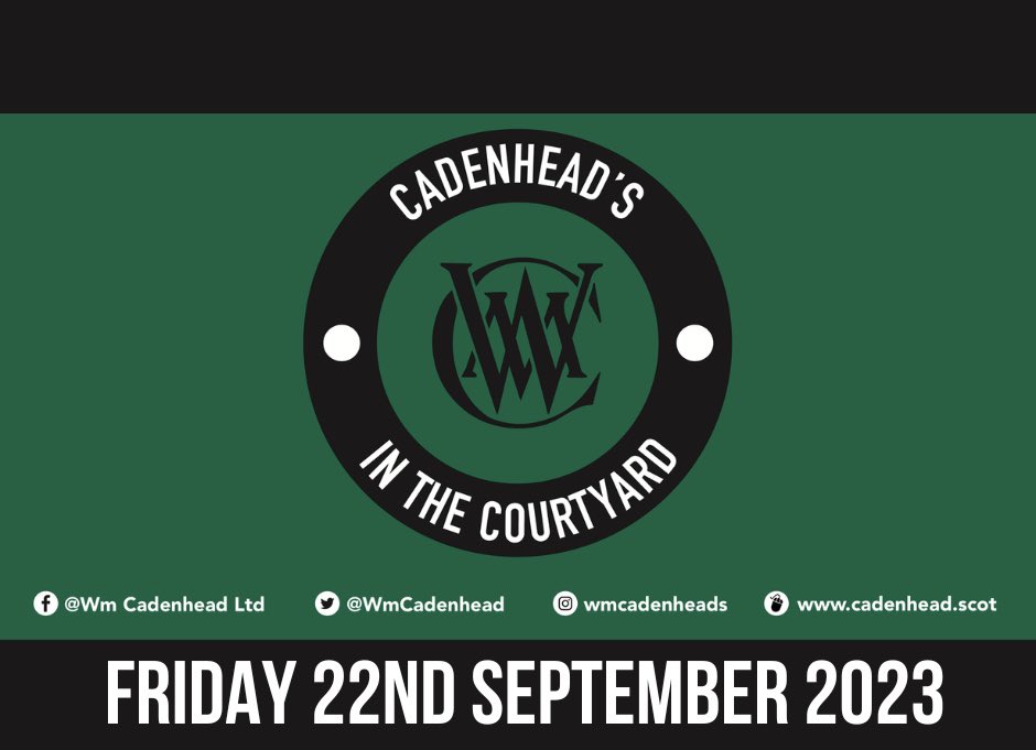 Tickets for Cadenhead’s in the Courtyard 2023 go on sale today at 2pm via the following link: eventbrite.co.uk/e/cadenheads-i… Detailed event information can be found on our website.