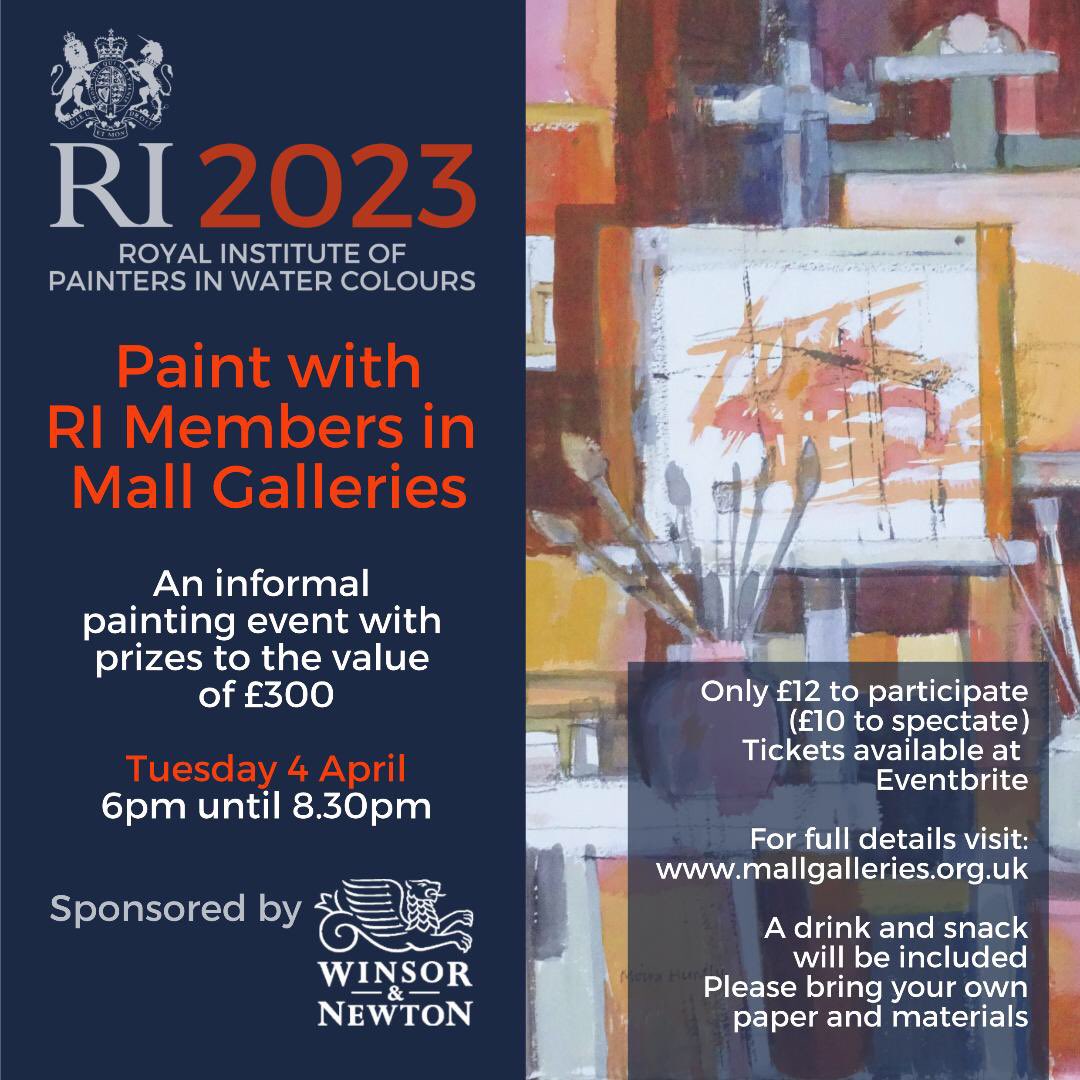 We have 2 Winsor &amp; Newton Events NEXT TUESDAY 4th April. The afternoon event from 2-5 is free admission but the Informal Evening Painting Event (6-8.30pm) has prizes valuing £300 and is £12 per ticket to participate. Get tickets from Evenbrite here: bit.ly/40Q9VuR
