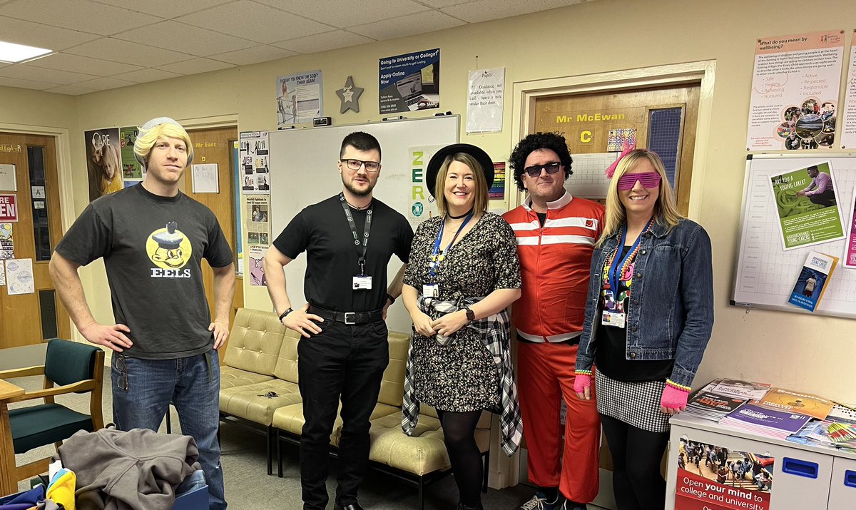 Outfit’s from the Decades for the Guidance Team today in aid of Abernecessities #80’s #90’s