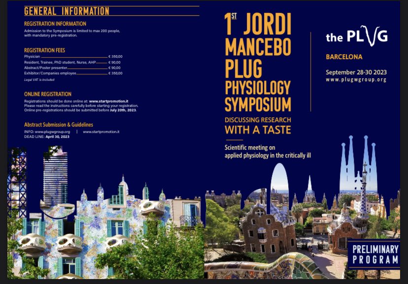 🚀Hello! everyone, we share the preliminary program of the 1 er Jordi Mancebo PLUG physiology Symposium
📆 remember that the deadline for sending abstracs is April 30! 👉🏻 events.startpromotion.it/site/frontend/…
#learning #Some4mv