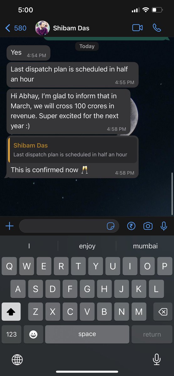 Two messages separated by 4 years - 37cr/annum to 100cr/month.  These are most satisfying moments as an investor.

Congratulations ⁦<a href="/atomberg_tech/">Atomberg</a>⁩ ⁦<a href="/Shibam3/">shibam (Sibabrata) das</a>⁩ Manoj Meena