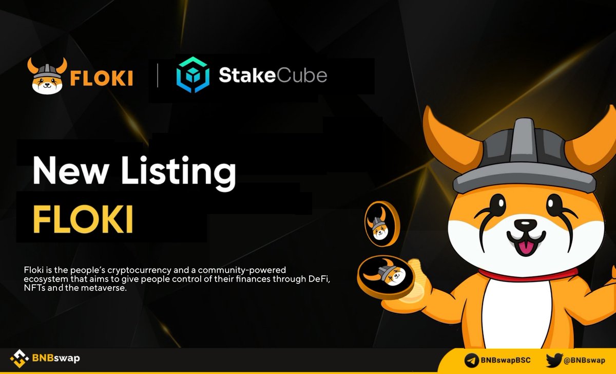 BNBSwap's tweet photo. 📢 @RealFlokiInu $FLOKI will be listed on @stakecube!

📆 Trading: April 1, 2023

#FLOKI is the utility token of the Floki ecosystem. Floki has a full ecosystem of cryptocurrencies for charity, education, payments, #NFT pledge &amp; #Metaverse gaming

#FlokiInu #FlokiFi #FlokiArmy https://t.co/4APvNwYtFv