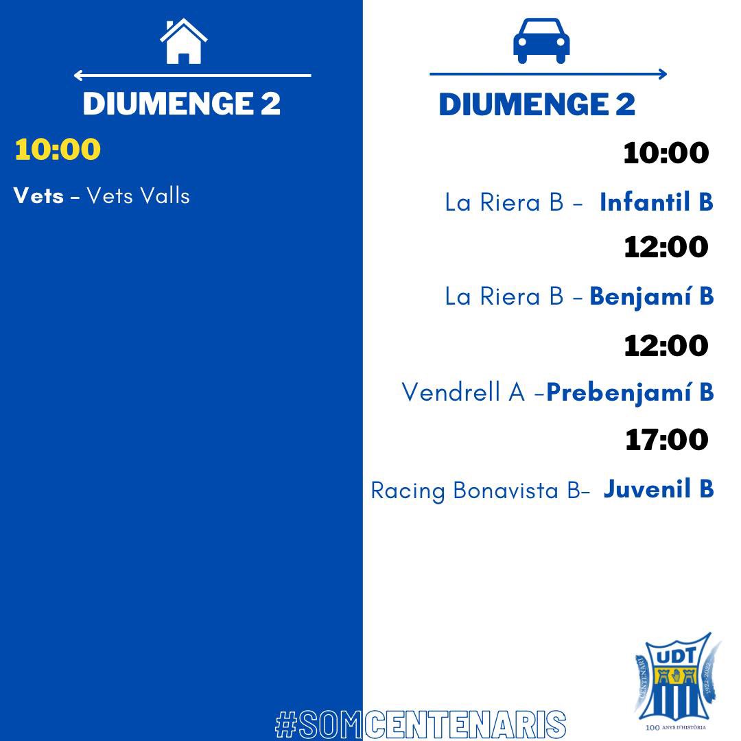 Partits del cap de setmana!🔵⚪️⚽️
#torredembarra