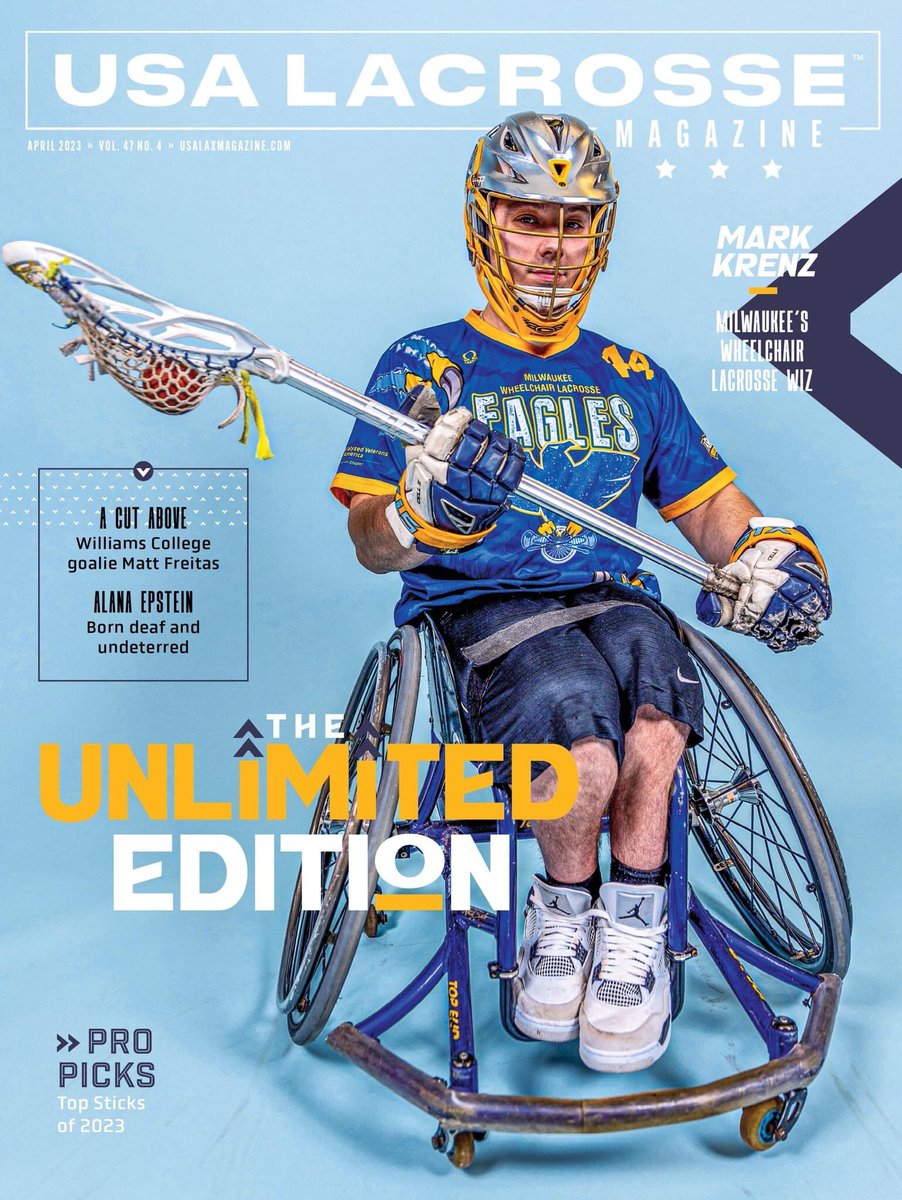 Pic of the Week. We’re thrilled to see this edition focus on adaptive athletes!  You are an important part of the game. You are seen!  Thank you @USALacrosseMag <a href="/wheelchairlax/">Wheelchair Lacrosse USA</a> #lacrosseforeveryone ❤️