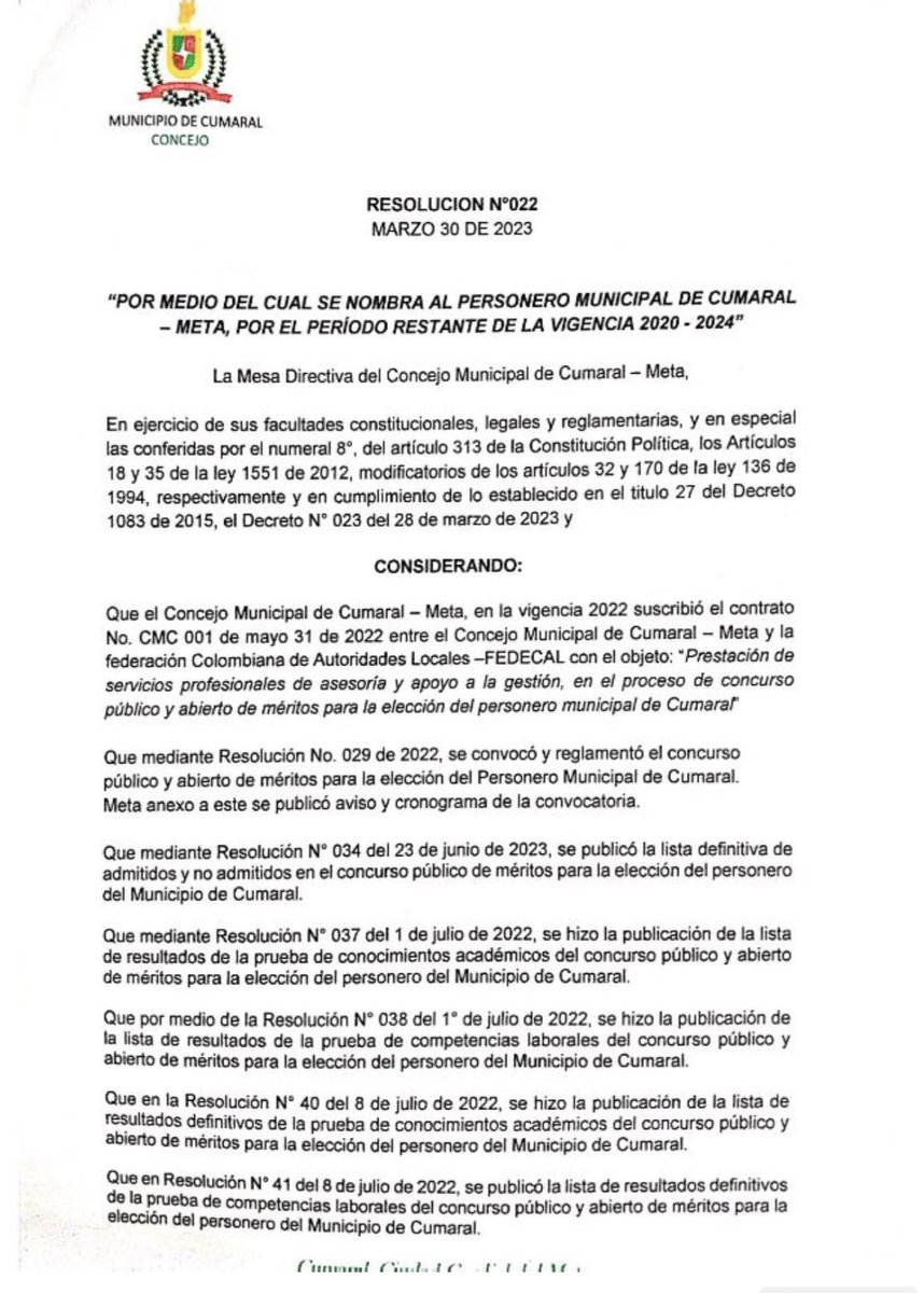 Concejo Municial De Cumaral tweet media